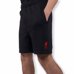 Liverpool FC Official Football Gift Mens Fleece Jogger Shorts - Black, Medium