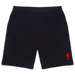 Liverpool FC Official Football Gift Mens Fleece Jogger Shorts - Black, XL