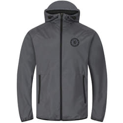 Chelsea FC Mens Jacket Shower Windbreaker OFFICIAL Football Gift - Grey Peak Hood, Small