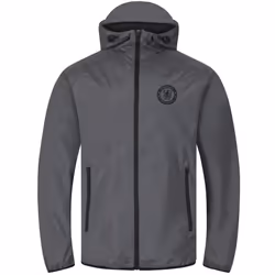 Chelsea FC Mens Jacket Shower Windbreaker OFFICIAL Football Gift - Grey Peak Hood, XL