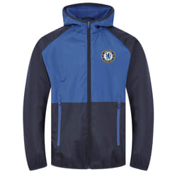 Chelsea FC Official Football Gift Mens Shower Jacket Windbreaker - Navy Royal Blue, XL