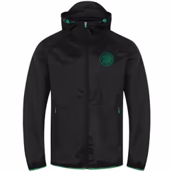 Celtic FC Official Football Gift Mens Shower Jacket Windbreaker - Black Green, XL