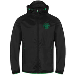 Celtic FC Official Football Gift Mens Shower Jacket Windbreaker - Black Green, 3XL