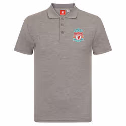 Liverpool FC Mens Polo Shirt Crest OFFICIAL Football Gift - Grey Single Crest, Small
