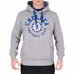 Chelsea FC Mens Hoody Fleece Graphic OFFICIAL Football Gift - Grey, Medium