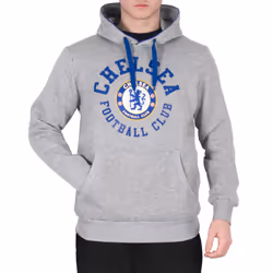 Chelsea FC Mens Hoody Fleece Graphic OFFICIAL Football Gift - Grey, Medium
