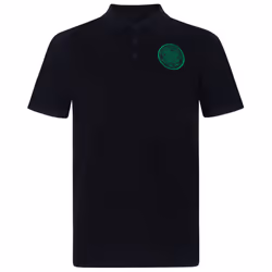 Celtic FC Mens Polo Shirt Crest OFFICIAL Football Gift - Black Single Crest, Medium