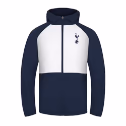 Tottenham Hotspur Mens Jacket Shower Windbreaker OFFICIAL Football Gift - White/Navy Blue, Medium