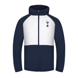 Tottenham Hotspur Mens Jacket Shower Windbreaker OFFICIAL Football Gift - White/Navy Blue, Medium