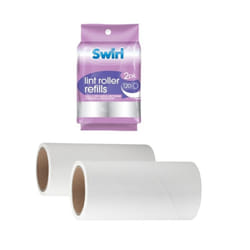 2 Swirl Lint Roller Refill Rolls 10cm Clothes Pet Hair Remover Sheets