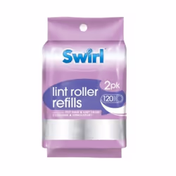 2 Swirl Lint Roller Refill Rolls 10cm Clothes Pet Hair Remover Sheets