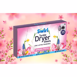 35 Swirl Tumble Dryer Sheets Spring Fabric Laundry Aid Anti Static
