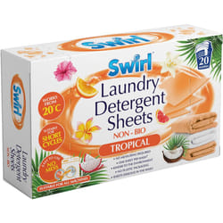 SWIRL LAUNDRY DETERGENT SHEETS TROPICAL 20 Pack