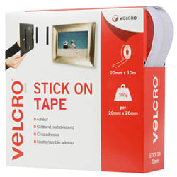 VELCRO Brand | Stick On Tape | Cut-to-Length Strong Hook & Loop Self Adhesive Sticky Tape Perfect for Room DÃ©cor & Home, Office, Garage Use | White