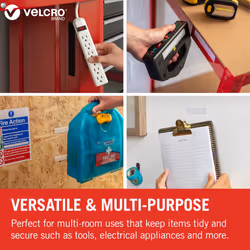 VELCRO Brand | Stick On Tape | Cut-to-Length Strong Hook & Loop Self Adhesive Sticky Tape Perfect for Room DÃ©cor & Home, Office, Garage Use | White