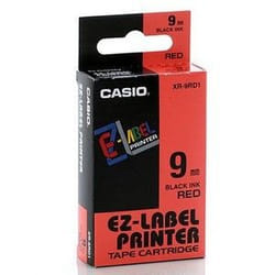 Casio XR-9RD1 label-making tape Black on red