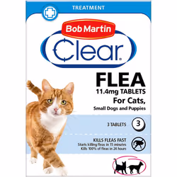 Bob Martin Clear | Cat Flea Tablets, also Suitable for Small Dogs & Puppies (1-11 Kg) | Effective Treatment, Kills 100% of Fl ...