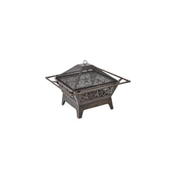 Large Outdoor Steel Fireplace with Mesh Lid - Basket Bowl Fire Pit Brazier - Log, Wood & Charcoal Burner - Garden Patio Heater Grill and Steel Po