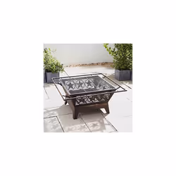 Large Outdoor Steel Fireplace with Mesh Lid - Basket Bowl Fire Pit Brazier - Log, Wood & Charcoal Burner - Garden Patio Heater Grill and Steel Po