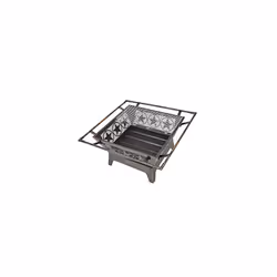 Large Outdoor Steel Fireplace with Mesh Lid - Basket Bowl Fire Pit Brazier - Log, Wood & Charcoal Burner - Garden Patio Heater Grill and Steel Po