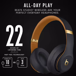 Beats Studio3 Wireless Noise Cancelling Over-Ear Headphones - Apple W1 Headphone Chip, Class 1 Bluetooth, Active Noise Cancelling, 22 Hours