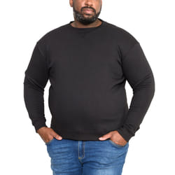 Duke D555 Rockford Mens Sweat Big Tall King Size Crew Neck Pullover Sweatshirt - 4XL, Black