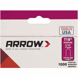 Arrow Staples T18 Box 1000 - 3/8 in
