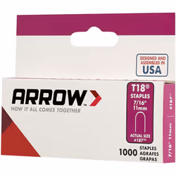 Arrow Staples T18 Box 1000 - 3/8 in
