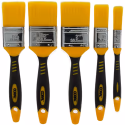 Coral 31417 Zero Paint Brushes with No Loss of Bristle Paintbrush Heads 5 Piece Pack Set, Yellow, Set of 5