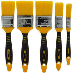 Coral 31417 Zero Paint Brushes with No Loss of Bristle Paintbrush Heads 5 Piece Pack Set, Yellow, Set of 5