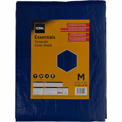 Coral 72211 Essentials Tarpaulin Cover Sheet 3.5 x 2.6m (11.5 X 8.5ft)