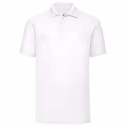 Fruit Of The Loom Mens 65/35 Pique Short Sleeve Polo Shirt - L, White