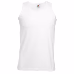 Fruit Of The Loom Mens Athletic Sleeveless Vest / Tank Top - XL, White