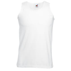 Fruit Of The Loom Mens Athletic Sleeveless Vest / Tank Top - XL, White