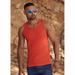 Fruit Of The Loom Mens Athletic Sleeveless Vest / Tank Top - 2XL, Red