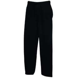 Fruit Of The Loom Mens Open Hem Jog Pants / Jogging Bottoms - S, Black