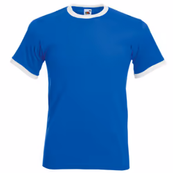 Fruit Of The Loom Mens Ringer Short Sleeve T-Shirt - XL, Royal/White