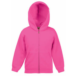 Fruit Of The Loom Childrens/Kids Unisex Hooded Sweatshirt Jacket - 5-6, Fuchsia