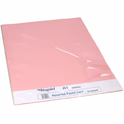 A2 Assorted Pastel Coloured Card 220gsm Pack of 30