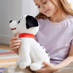 Official Lucky Medium Soft Toy, 101 Dalmatians, 32cm/12â, Iconic Cuddly Toy Character Features Embroidered Face Detail, Soft-Feel Fur, Red Fabric
