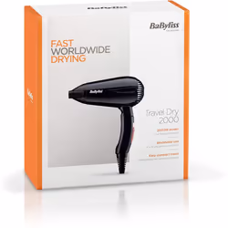 BaByliss Travel 2000 W Hair Dryer - Black