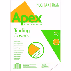 Fellowes 6501001 Value A4 Leatherboard Covers - Black (Pack of 100)
