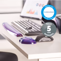 Fellowes Wrist Rest - Crystals Gel Wrist Rest with Non Slip Rubber Base - Ergonomic Mouse Mat Wrist Support, Keyboard Wrist Rest for Computer, Laptop, Home Office Use - Purple - Additional view 4
