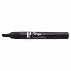 Sharpie W10 Permanent Markers, Chisel Tip - bold Black x12, multi surface use