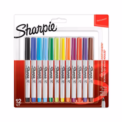 Sharpie Ultra Fine Point Permanent Markers - Pack of 12, Assorted Colour