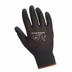 Warrior Black PU Grip Gloves Per/12 Size: 7