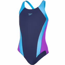 Speedo Girls Splashback One Piece Swim Swimming Swimsuit Costume - Multi - 24, Multi