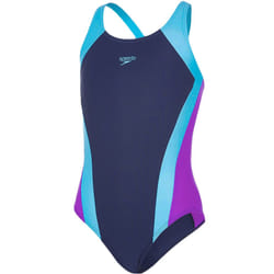 Speedo Girls Splashback One Piece Swim Swimming Swimsuit Costume - Multi - 24, Multi