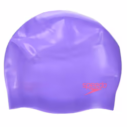 Speedo Plain Junior Moulded Sillicone Swimming Cap Purple/Pink