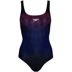Speedo Womens Digital Placement Powerback One Piece Swimming Costume - Black - 30, Black